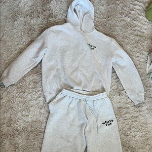 White Fox Boutique Womens Heather Gray Hoodie & Joggers Set